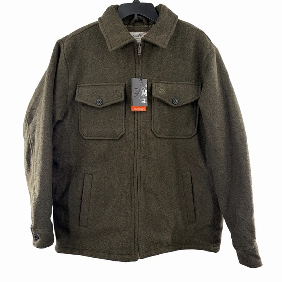 Legendary Whitetail Buck Outdoorsman Berber Lined Wool Jacket Men's L Hunting